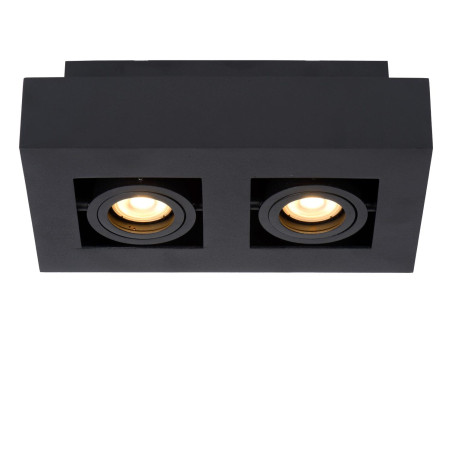 Lucide XIRAX - Spot plafond - LED Dim to warm - GU10 (MR16) - 2x5W 2200K/3000K - Noir