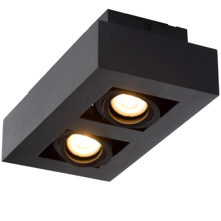Lucide XIRAX - Spot plafond - LED Dim to warm - GU10 (MR16) - 2x5W 2200K/3000K - Noir