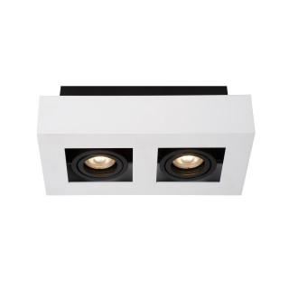 Lucide XIRAX - Spot plafond - LED Dim to warm - GU10 (MR16) - 2x5W 2200K/3000K - Blanc