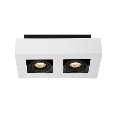 Lucide XIRAX - Spot plafond - LED Dim to warm - GU10 (MR16) - 2x5W 2200K/3000K - Blanc