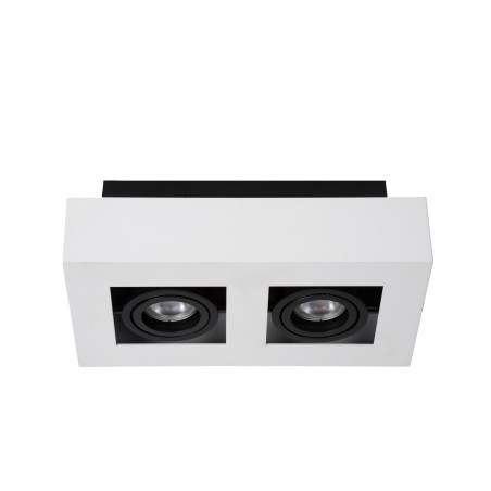 Lucide XIRAX - Spot plafond - LED Dim to warm - GU10 (MR16) - 2x5W 2200K/3000K - Blanc