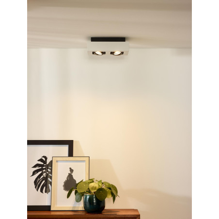 Lucide XIRAX - Spot plafond - LED Dim to warm - GU10 (MR16) - 2x5W 2200K/3000K - Blanc