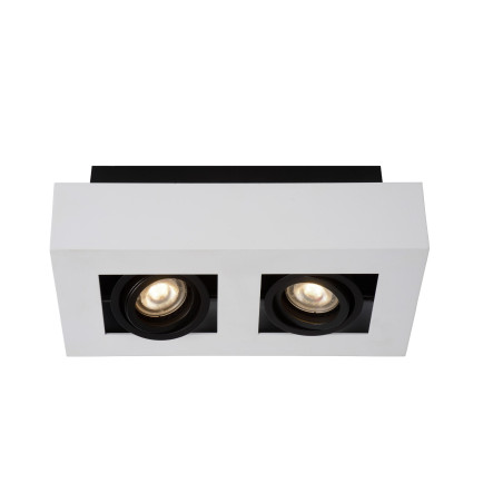 Lucide XIRAX - Spot plafond - LED Dim to warm - GU10 (MR16) - 2x5W 2200K/3000K - Blanc