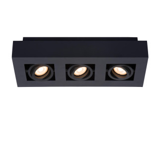 Lucide XIRAX - Spot plafond - LED Dim to warm - GU10 (MR16) - 3x5W 2200K/3000K - Noir