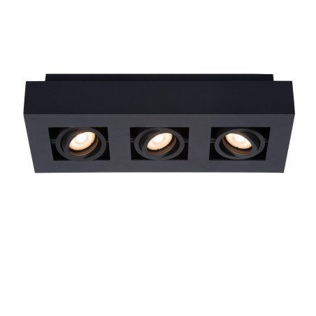 Lucide XIRAX - Spot plafond - LED Dim to warm - GU10 (MR16) - 3x5W 2200K/3000K - Noir