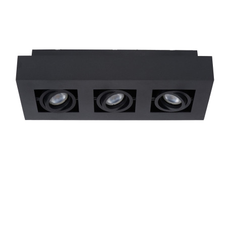 Lucide XIRAX - Spot plafond - LED Dim to warm - GU10 (MR16) - 3x5W 2200K/3000K - Noir