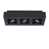 Lucide XIRAX - Spot plafond - LED Dim to warm - GU10 (MR16) - 3x5W 2200K/3000K - Noir