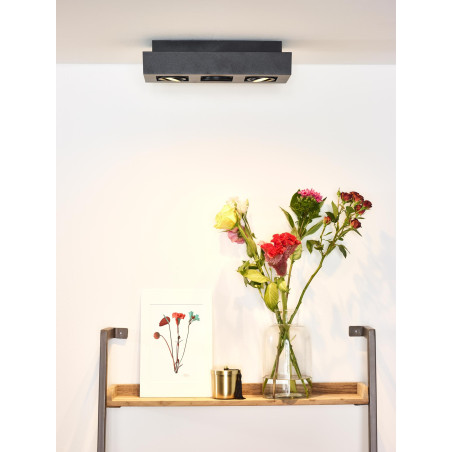 Lucide XIRAX - Spot plafond - LED Dim to warm - GU10 (MR16) - 3x5W 2200K/3000K - Noir