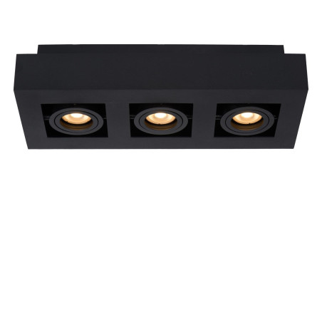 Lucide XIRAX - Spot plafond - LED Dim to warm - GU10 (MR16) - 3x5W 2200K/3000K - Noir