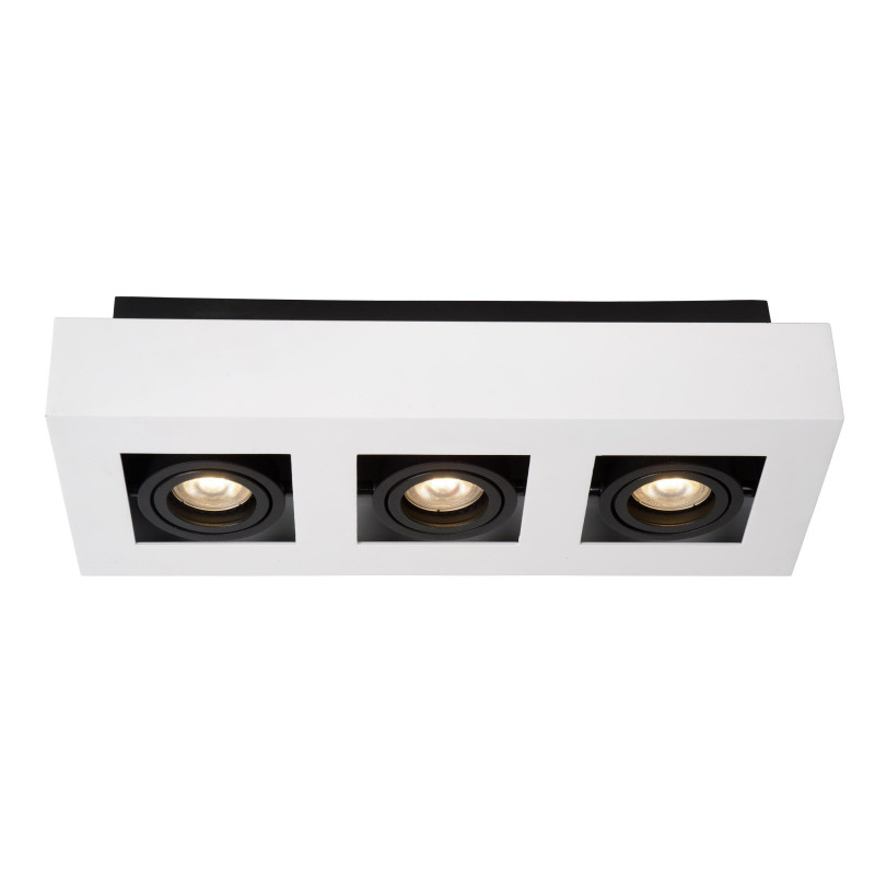 Lucide XIRAX - Spot plafond - LED Dim to warm - GU10 (MR16) - 3x5W 2200K/3000K - Blanc
