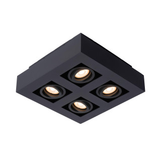 Lucide XIRAX - Spot plafond - LED Dim to warm - GU10 (MR16) - 4x5W 2200K/3000K - Noir