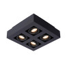 Lucide XIRAX - Spot plafond - LED Dim to warm - GU10 (MR16) - 4x5W 2200K/3000K - Noir