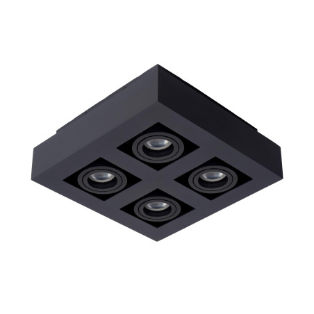 Lucide XIRAX - Spot plafond - LED Dim to warm - GU10 (MR16) - 4x5W 2200K/3000K - Noir