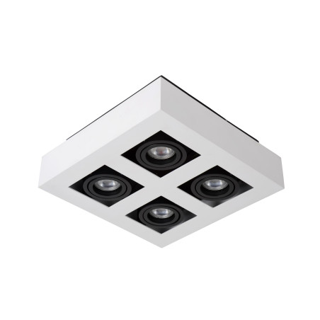 Lucide XIRAX - Spot plafond - LED Dim to warm - GU10 (MR16) - 4x5W 2200K/3000K - Blanc