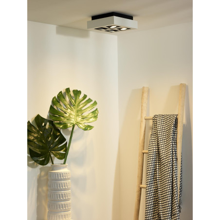Lucide XIRAX - Spot plafond - LED Dim to warm - GU10 (MR16) - 4x5W 2200K/3000K - Blanc