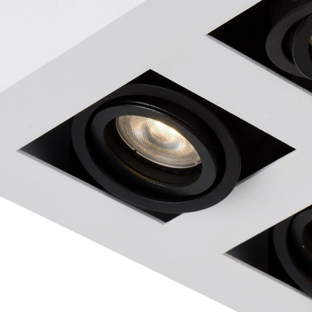 Lucide XIRAX - Spot plafond - LED Dim to warm - GU10 (MR16) - 4x5W 2200K/3000K - Blanc