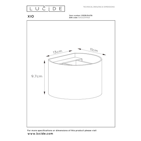 Lucide XIO - Applique murale - LED Dim. - G9 - 1x3,5W 2700K - Angle du faisceau réglable - Gris
