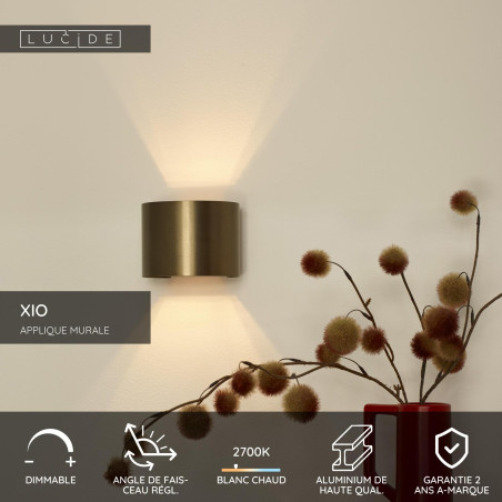Lucide XIO - Applique murale - LED Dim. - G9 - 1x3,5W 2700K - Angle du faisceau réglable - Rouille