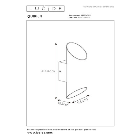 Lucide QUIRIJN - Applique murale - Ø 10 cm - 1xG9 - Blanc
