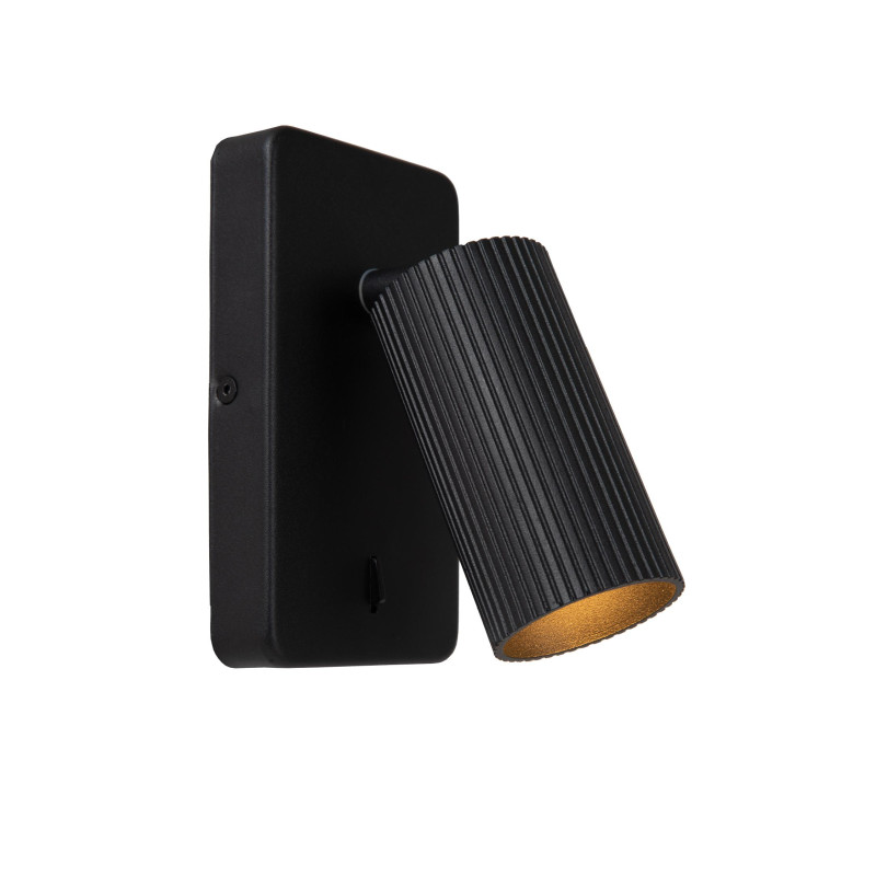 Lucide CLUBS - Lampe de chevet / Applique mural - 1xGU10 (MR16) - Noir