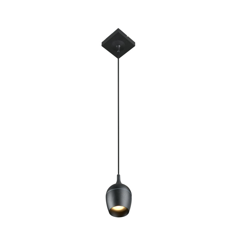 Lucide PRESTON - Suspension Salle de bains - Ø 10 cm - 1xGU10 (MR16) - IP44 - Noir