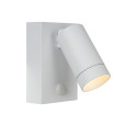 Lucide TAYLOR - Spot mural / Applique mural Intérieur/Extérieur - 1xGU10 (MR16) - IP54 - Détecteur De Mouvement - Blanc