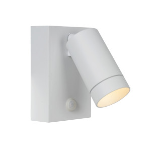 Lucide TAYLOR - Spot mural / Applique mural Intérieur/Extérieur - 1xGU10 (MR16) - IP54 - Détecteur De Mouvement - Blanc
