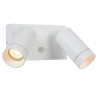 Lucide TAYLOR - Spot mural / Applique mural Intérieur/Extérieur - 2xGU10 (MR16) - IP54 - Détecteur De Mouvement - Blanc