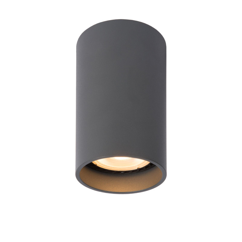 Lucide DELTO - Spot plafond - Ø 5,5 cm - LED Dim to warm - GU10 (MR16) - 1x5W 2200K/3000K - Gris