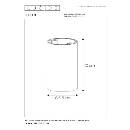 Lucide DELTO - Spot plafond - Ø 5,5 cm - LED Dim to warm - GU10 (MR16) - 1x5W 2200K/3000K - Gris