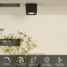 Lucide FEDLER - Spot plafond - LED Dim to warm - GU10 (ES111) - 1x12W 2200K/3000K - Noir