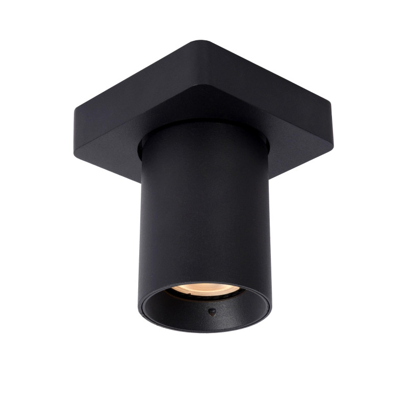 Lucide NIGEL - Spot plafond - LED Dim to warm - GU10 (MR16) - 1x5W 2200K/3000K - Noir