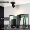 Lucide NIGEL - Spot plafond - LED Dim to warm - GU10 (MR16) - 1x5W 2200K/3000K - Noir