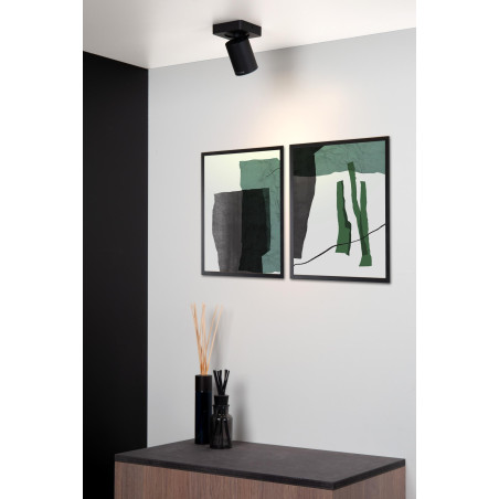 Lucide NIGEL - Spot plafond - LED Dim to warm - GU10 (MR16) - 1x5W 2200K/3000K - Noir