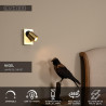 Lucide NIGEL - Lampe de chevet / Applique mural - LED Dim to warm - GU10 (MR16) - 1x5W 2200K/3000K - Point de rechargement USB