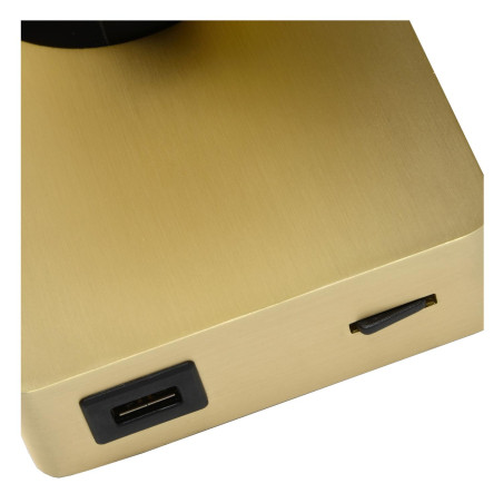 Lucide NIGEL - Lampe de chevet / Applique mural - LED Dim to warm - GU10 (MR16) - 1x5W 2200K/3000K - Point de rechargement USB