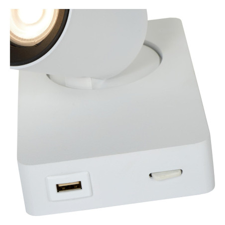 Lucide NIGEL - Lampe de chevet / Applique mural - LED Dim to warm - CCT - GU10 (MR16) - 1x5W 2200K/3000K - - Réf. 09929/06/31