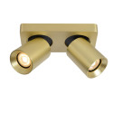 Lucide NIGEL - Spot plafond - LED Dim to warm - GU10 (MR16) - 2x5W 2200K/3000K - Or Mat / Laiton