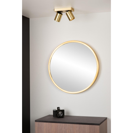 Lucide NIGEL - Spot plafond - LED Dim to warm - GU10 (MR16) - 2x5W 2200K/3000K - Or Mat / Laiton