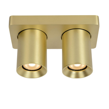 Lucide NIGEL - Spot plafond - LED Dim to warm - GU10 (MR16) - 2x5W 2200K/3000K - Or Mat / Laiton