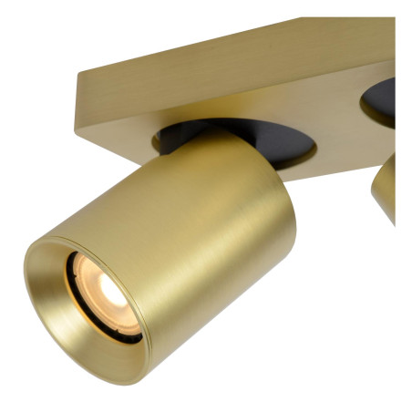 Lucide NIGEL - Spot plafond - LED Dim to warm - GU10 (MR16) - 2x5W 2200K/3000K - Or Mat / Laiton
