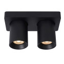 Lucide NIGEL - Spot plafond - LED Dim to warm - GU10 (MR16) - 2x5W 2200K/3000K - Noir