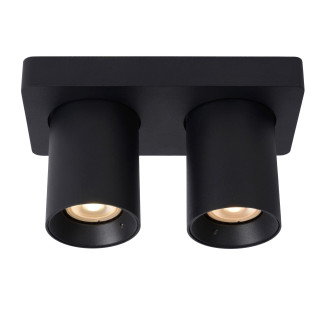 Lucide NIGEL - Spot plafond - LED Dim to warm - GU10 (MR16) - 2x5W 2200K/3000K - Noir