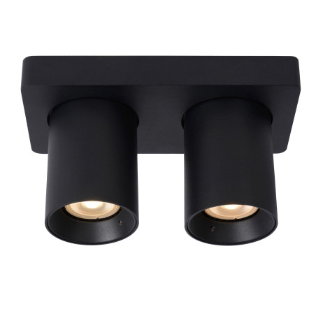 Lucide NIGEL - Spot plafond - LED Dim to warm - GU10 (MR16) - 2x5W 2200K/3000K - Noir