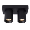 Lucide NIGEL - Spot plafond - LED Dim to warm - GU10 (MR16) - 2x5W 2200K/3000K - Noir