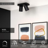 Lucide NIGEL - Spot plafond - LED Dim to warm - GU10 (MR16) - 2x5W 2200K/3000K - Noir