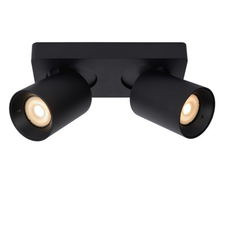 Lucide NIGEL - Spot plafond - LED Dim to warm - GU10 (MR16) - 2x5W 2200K/3000K - Noir