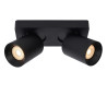 Lucide NIGEL - Spot plafond - LED Dim to warm - GU10 (MR16) - 2x5W 2200K/3000K - Noir
