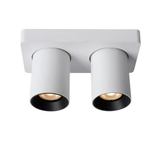 Lucide NIGEL - Spot plafond - LED Dim to warm - GU10 (MR16) - 2x5W 2200K/3000K - Blanc