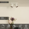 Lucide NIGEL - Spot plafond - LED Dim to warm - GU10 (MR16) - 2x5W 2200K/3000K - Blanc
